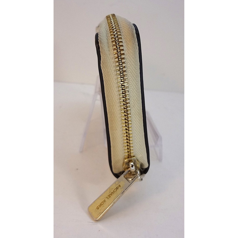 Michael Kors Jet Set‎ Continental Wallet Pink/Beige Striped Zip Around Wallet - Picture 4 of 7